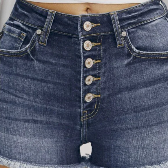 New KanCan High Rise Shorts Button - Picture 2 of 7
